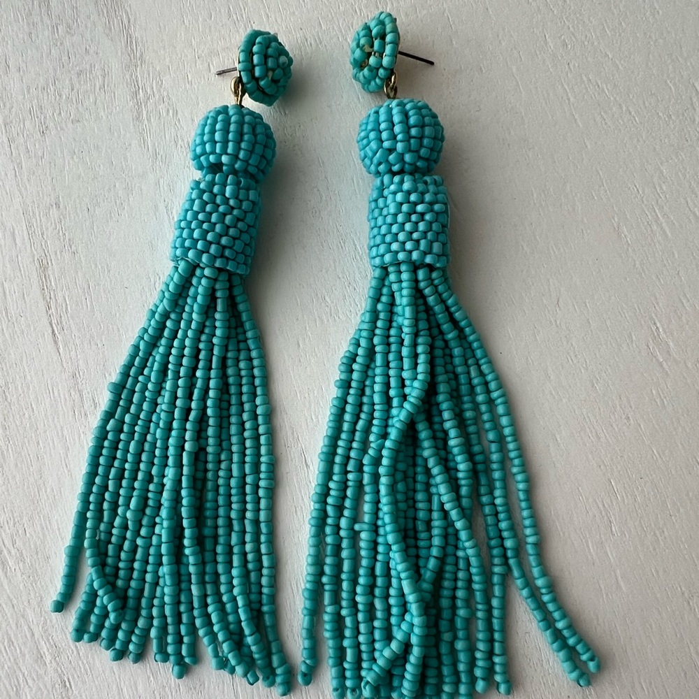 Baublebar turquoise beaded tassel necklace